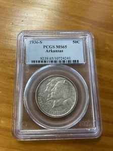 1936 S Arkansas 50c Commemorative PCGS MS65 - Picture 1 of 2