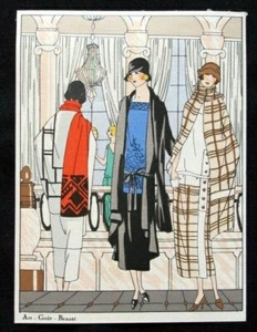 Art Gout Beauté Chez Drecoll Pochoir 1924 découpis art-déco - Bild 1 von 4