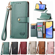For Samsung Galaxy A25 5G A24 A15 A05 Leather Wallet Phone Case With Wrist Strap