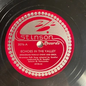 UKRAINIAN FEMALE CHOIR - ECHOES IN THE VALLEY 10", 78 RPM Stinson Records - 3076 - Picture 1 of 2