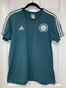 Adidas T Shirt Green Short Sleeve Crewneck 3 Stripe Soccer Men’s Size: Large - Picture 1 of 13
