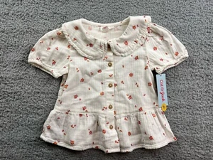 Cat & Jack Toddler Girl's Size 4T Short Sleeve Button Front Gauze Shirt White - Picture 1 of 6