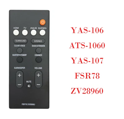 New Remote Control FSR78 ZV28960 For Yamaha Sound Bar YAS-106 ATS-1060 YAS-107