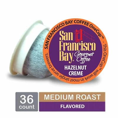 San Francisco Bay OneCup Hazelnut Creme Coffee 36 to 180 Keurig K cup Pick Size - Image 1 of 3