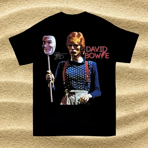New David Bowie Singer Short Sleeve Gift For Fan All Size Black Men Shirt TMB296 - Picture 1 of 3