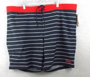 NWT Duluth Trading Board Shorts Flex Men 46x9 Black Gray Red Striped Bull Moose - Picture 1 of 7