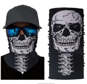 Skull Smiling Tube Bandanna Scarf Neck Gaiter Head Face Mask Multi-use Outdoor  - Picture 1 of 16