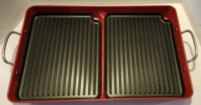 Cook's Essentials 7 Piece New Red BBQ Non Stick Carbon Steel Grill Pan - Image 1 of 4