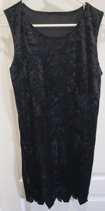 girls BLACK VELVET WITCH DRESS HALLOWEEN COSTUME size XL 14/16 sleeveless CUTE - Picture 1 of 1