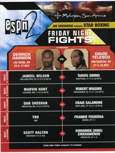 2004 DERRICK HARMON vs DAVID TELESCO Boxing Program Bout Sheet TARVIS SIMMS +++ - Picture 1 of 1