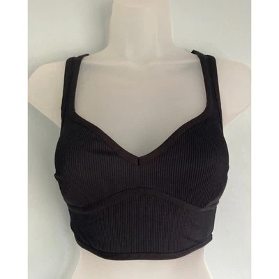 For Love and Lemons Ribbed Bralette Black Medium NWOT - Image 1 of 4