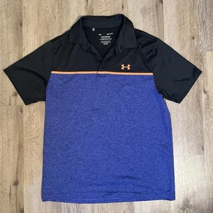 Men’s Under Armour The Play Off Polo Large Blue Black - Picture 1 of 3