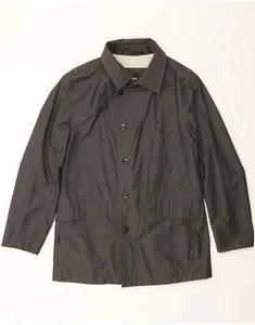 HUGO BOSS Mens Overcoat IT 50 Large Grey Cotton JI11 - Picture 1 of 4