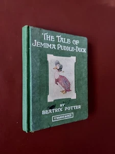 THE TALE OF JEMIMA PUDDLE DUCK BEATRIX POTTER UK HB 1st 1908 with rebound spine. - Photo 1/4