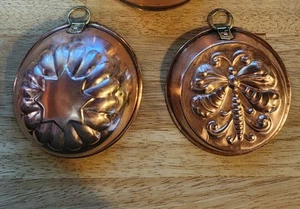 Vintage Copper Molds Sweden Butterfly & Star Wall Hangings Lot of 2 - Picture 1 of 13