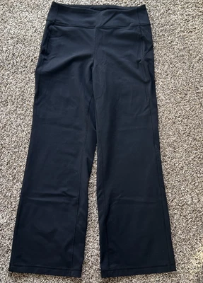 Calça bootcut feminina de malha de algodão Duluth Trading Co NoGA Naturale P x 29 preta - Imagem 1 de 4