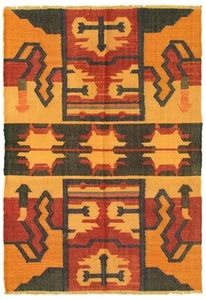 Vintage Hand Woven Kilim Rug 4'1" x 6'0" Traditional Wool Carpet - Picture 1 of 9