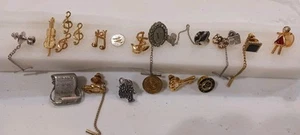19 Piece Vintage Musical Theater Tie Tack Lot Pin Gold Tone Swank ๐ญ๐ฅ๐ฅ - Picture 1 of 4