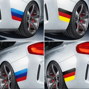 4 PCS Graphic Tricolor Bumper Car Sticker Decal for BMW Front Rear Vinyl Stripes - Picture 1 of 7