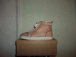 CHRISTIAN LOUBOUTIN ANKLE HIGH TOP TRAINERS BOOTS - LOU SPIKES ANTOINETTE 5.5 - Picture 1 of 12