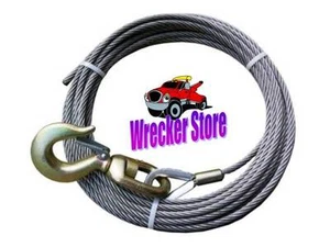 3/8" x 100' WINCH CABLE W/SWIVEL HOOK, WRECKER, TOW TRUCK, CRANE, ROLLBACK - Picture 1 of 2