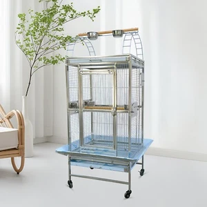 SUS201 Stainless Steel Parrot Cage 60x50x143cm Play Top Bird Cage Big Macaw cage - Picture 1 of 12