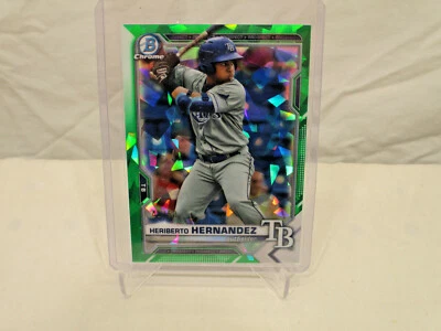Heriberto Hernandez  2021 Bowman Draft Sapphire Green Refractor /50  #BDC-100 - Image 1 of 4