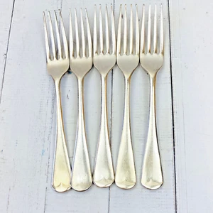Grosvenor Silver Plate x 5 Dinner Forks Old English Cutlery Vintage 19cm - Bild 1 von 8