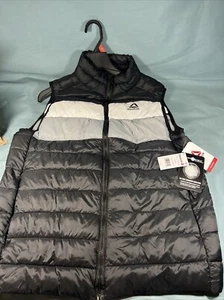 Reebok Puffer Vest Women's Size M Bl Navy (Black, White/Gray ) Full Zip DD - Picture 1 of 4