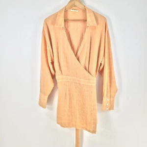 Maurie & eve shirt dress aus 12 orange long sleeve collar mini wrap 102430 - Picture 1 of 9