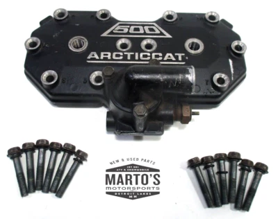 GOOD OEM ARCTIC CAT 1998-1999 ZL 500 ZR 500 CARB CYLINDER HEAD & BOLTS - Image 1 of 4