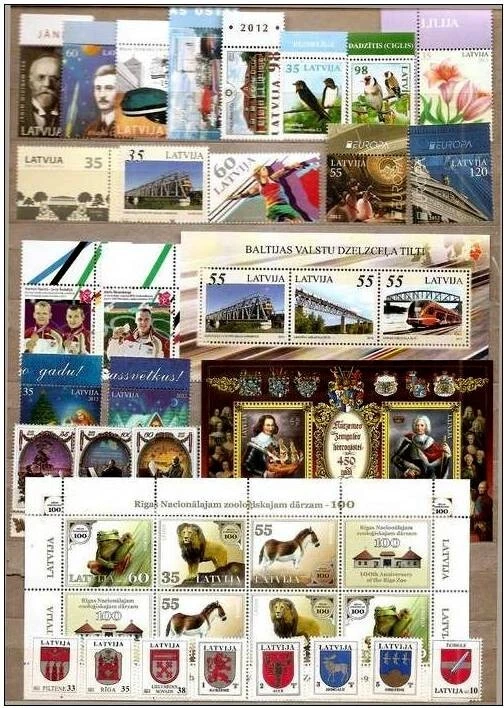 Letonia 2012 Juego Año Completo Olimpico,,Animal,Ave, Tren + 3 S/S MNH Foto 1 de 1