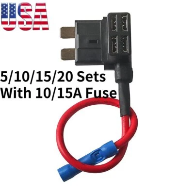Fuse TAP ADAPTER KIT 12V 15/10 Amp Car Add-a-circuit Standard ATM APM Blade - Image 1 of 4