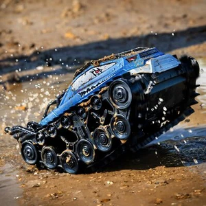Amphibious Remote Control Car, Waterproof Shark Monster Truck, 360° Rotating Tan - Picture 1 of 8