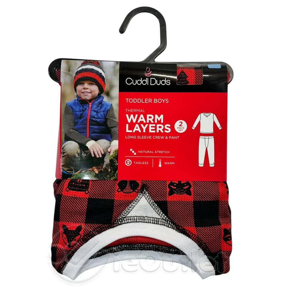 NEW Cuddl Duds Toddler Thermal Layer Tagless Crew & Leggings Base Layer Set - Image 1 of 3