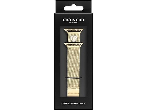Cinturino Coach donna maglia oro nuovo con scatola per Apple Watch® 38mm 40mm e 41mm