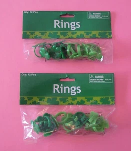 24 Shamrock Plastic Rings - Party Favors - St. Patrick's Day - Picture 1 of 5
