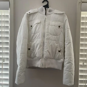 Womens TOMMY HILFIGER White Cropped Puffer Jacket. Size S - Picture 1 of 6