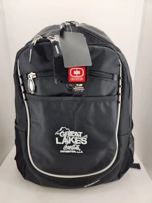  OGIO Audio 口袋背包衬垫肩带袋全新带标签黑色白色条纹 — 第 1/4 张图片