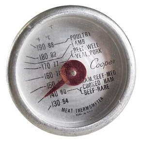 Vtg Cooper Meat Thermometer Temperature Gauge Poultry Lamb Beef Veal Pork Ham - Picture 1 of 3