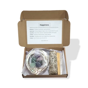 Crystals for Happiness - Crystal and Smudge Kit - White Sage & Abalone Shell - Picture 1 of 9