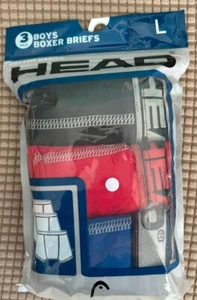 HEAD 3 Pack Boys Boxer Briefs Size L Black, Red, Blue.  Brand New In Package - Picture 1 of 3