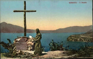 Sorrent Sorrento Italien Italia Postkarte AK ~1910 Il Deserto Kreuz Mönch frate - Picture 1 of 2