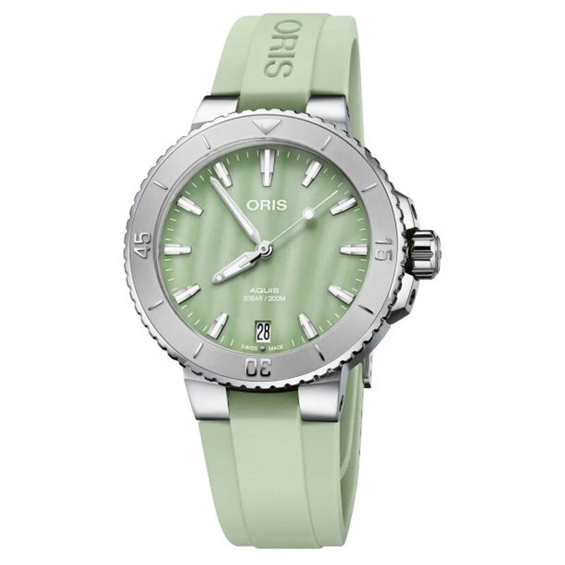 Oris Aquis Green Mother of Pearl Women's Watch - 01 733 7770 4157-07 4 18 67FC