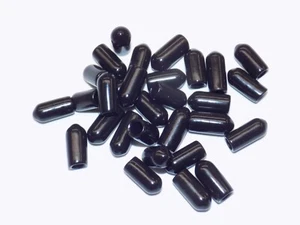 TOGGLE SWITCH BAT HANDLE CAPS, BLACK VINYL SLIP-ON, STANDARD FULL SIZE, 30pcs - Picture 1 of 3