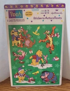 New Sealed NOS Vtg 1990's Hallmark Disney's Winnie the Pooh Christmas Stickers - Picture 1 of 12
