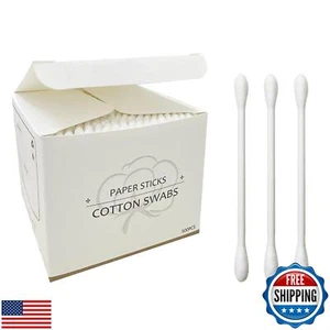 Cotton Swabs with Paper Sticks 2000ct, Double Round Cotton Buds for Beautyand - Picture 1 of 5