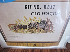 Vtg Reynolds Crewel Embroidery Kit R657 Old Wagon Factory Sealed 1976 Nostalgic - Picture 1 of 4