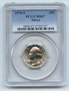 1976 S 25C Silver Washington Quarter PCGS MS67 - Picture 1 of 1