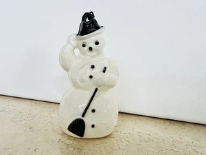 Vintage Rosen Rosbro Plastic Snowmen Christmas Ornaments 1950s Tipping Hat Broom - Picture 1 of 6